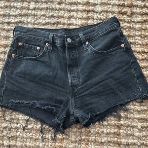 Levi's 501 Classic Black Denim Jean Shorts- women’s size 28-EUC
